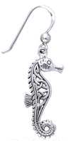 single sterling silver seahorse earring DE 303