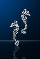 sterling silver seahorse post earrings DE 4212