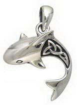 Sterling Silver Celtic Shark Pendant DP 660