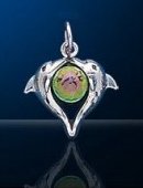 Sterling Silver Double Dolphin Love Charm DC 660