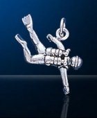 Sterling Silver Scuba Diver Charm