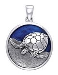 Sterling Silver Nesting Sea Turtle Pendant DP 2310