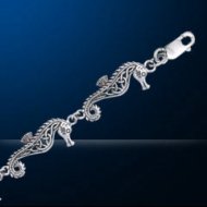 Sterling Silver Seahorse Anklet DB 180