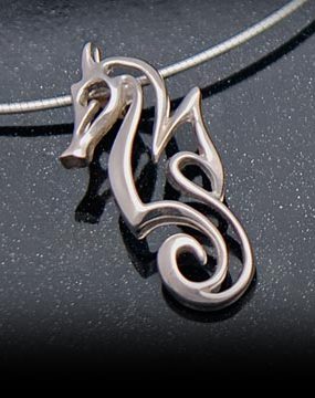 sterling silver seahorse necklace