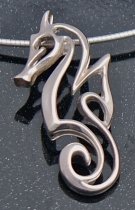 artistic sterling silver seahorse pendant
