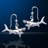 Sterling Silver Shark Earrings