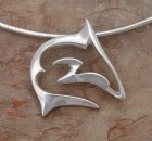 Artistic Contemporary Style Sterling Silver Shark Necklace