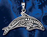 Tribal Dolphin Sterling Silver Pendant DP 7413