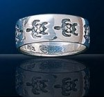 sterling silver turtle band ring